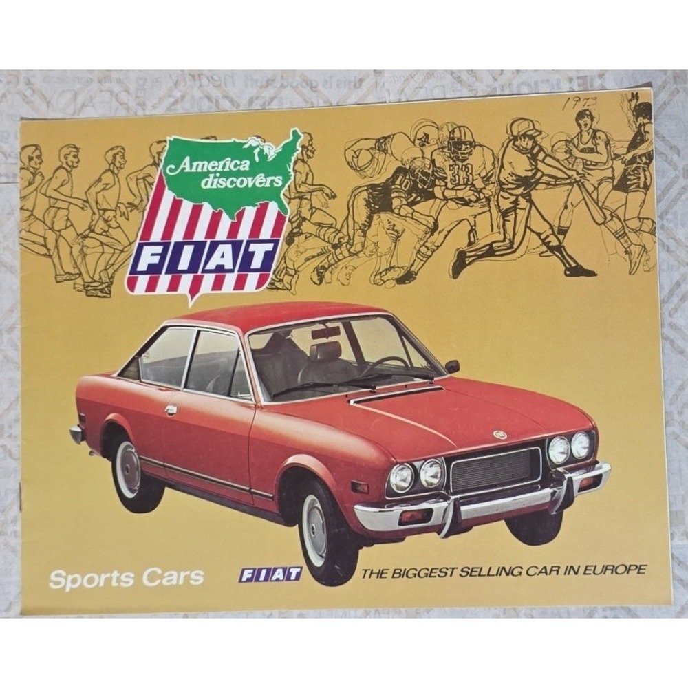 Fiat 128 SL Sport Coupe Brochure Vintage Car Sales Literature 1970s